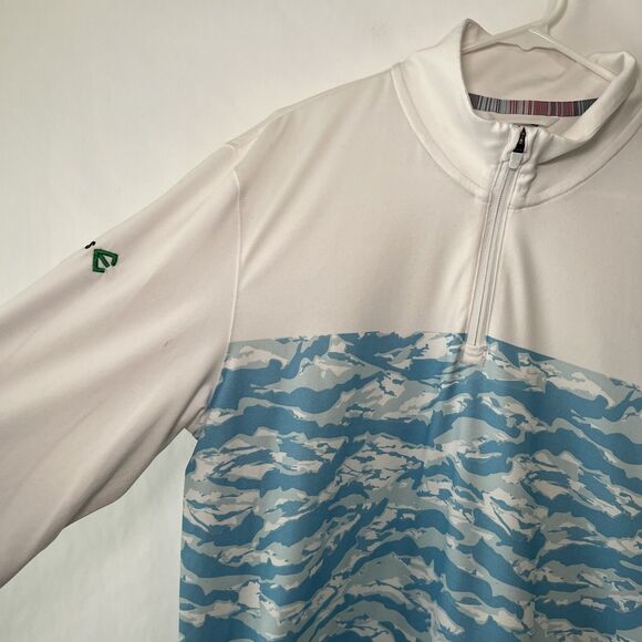 Puma Volition America 1/4 Zip Golf Pullover Mens Size Medium White Blue Camo - Picture 8 of 16